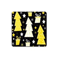 Yellow Playful Xmas Square Magnet by Valentinaart