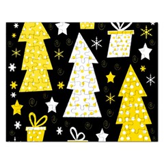 Yellow Playful Xmas Rectangular Jigsaw Puzzl by Valentinaart