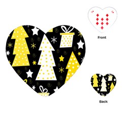 Yellow Playful Xmas Playing Cards (heart) 