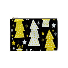 Yellow Playful Xmas Cosmetic Bag (medium)  by Valentinaart