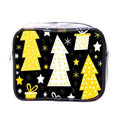 Yellow Playful Xmas Mini Toiletries Bags by Valentinaart