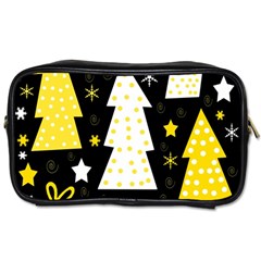 Yellow Playful Xmas Toiletries Bags by Valentinaart