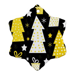 Yellow Playful Xmas Ornament (snowflake)  by Valentinaart