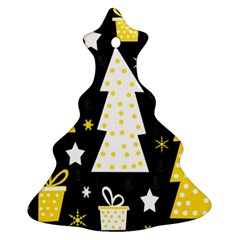 Yellow Playful Xmas Christmas Tree Ornament (2 Sides)