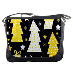 Yellow Playful Xmas Messenger Bags by Valentinaart