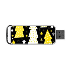 Yellow Playful Xmas Portable Usb Flash (two Sides) by Valentinaart