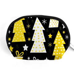 Yellow Playful Xmas Accessory Pouches (medium)  by Valentinaart