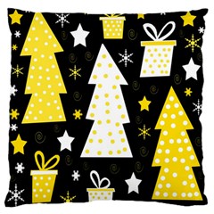 Yellow Playful Xmas Standard Flano Cushion Case (one Side) by Valentinaart