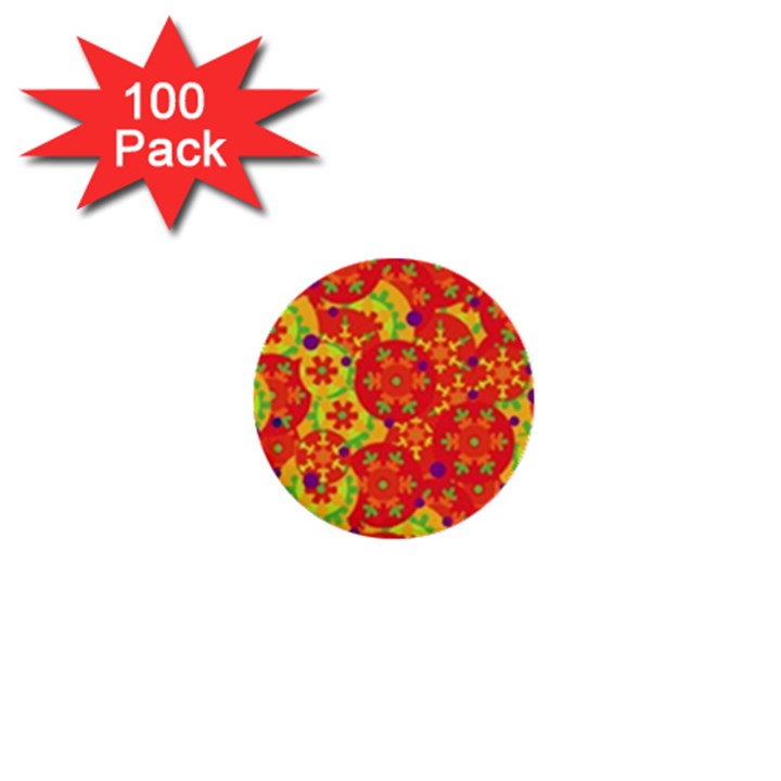 Orange design 1  Mini Buttons (100 pack) 