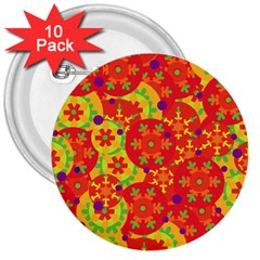 Orange Design 3  Buttons (10 Pack) 