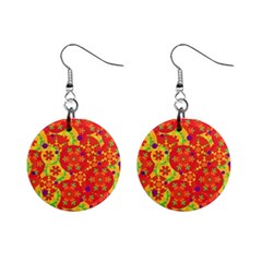 Orange Design Mini Button Earrings