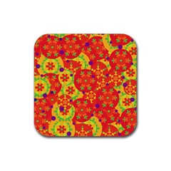 Orange Design Rubber Coaster (square) 