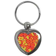 Orange Design Key Chains (heart)  by Valentinaart