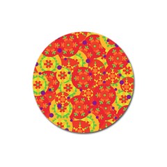 Orange Design Magnet 3  (round)