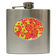 Orange Design Hip Flask (6 Oz)