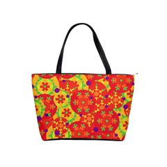 Orange Design Shoulder Handbags by Valentinaart