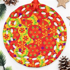 Orange Design Ornament (round Filigree) 