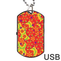 Orange Design Dog Tag Usb Flash (two Sides)  by Valentinaart