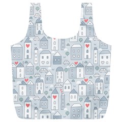 Houses Pattern Full Print Recycle Bags (l) 