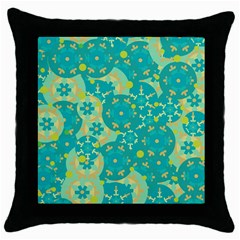 Cyan design Throw Pillow Case (Black)