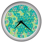 Cyan design Wall Clocks (Silver)  Front