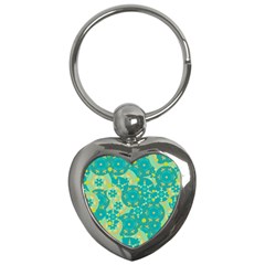 Cyan design Key Chains (Heart) 