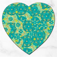 Cyan Design Jigsaw Puzzle (heart)