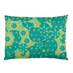 Cyan Design Pillow Case by Valentinaart