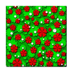 Xmas Flowers Tile Coasters by Valentinaart