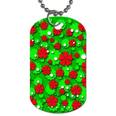 Xmas Flowers Dog Tag (one Side) by Valentinaart