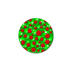 Xmas Flowers Golf Ball Marker by Valentinaart