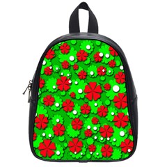 Xmas Flowers School Bags (small)  by Valentinaart