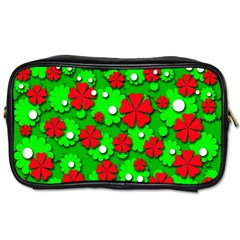 Xmas Flowers Toiletries Bags by Valentinaart