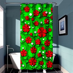 Xmas Flowers Shower Curtain 36  X 72  (stall)  by Valentinaart