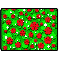 Xmas Flowers Double Sided Fleece Blanket (large)  by Valentinaart