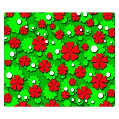 Xmas Flowers Double Sided Flano Blanket (small)  by Valentinaart