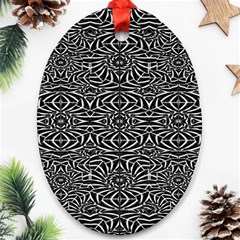 Black And White Tribal Pattern Ornament (oval) 