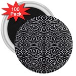 Black and White Tribal Pattern 3  Magnets (100 pack) Front