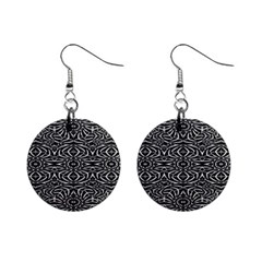 Black And White Tribal Pattern Mini Button Earrings