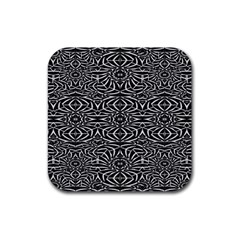 Black And White Tribal Pattern Rubber Coaster (square)  by dflcprints