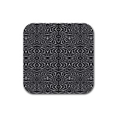 Black And White Tribal Pattern Rubber Square Coaster (4 Pack) 