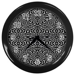 Black And White Tribal Pattern Wall Clocks (black) by dflcprints