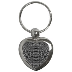 Black And White Tribal Pattern Key Chains (heart)  by dflcprints