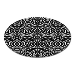 Black And White Tribal Pattern Oval Magnet