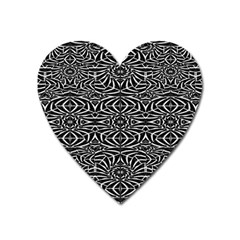 Black And White Tribal Pattern Heart Magnet