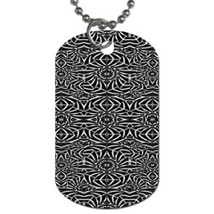 Black And White Tribal Pattern Dog Tag (two Sides)