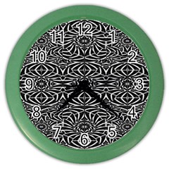 Black And White Tribal Pattern Color Wall Clocks by dflcprints