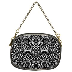 Black And White Tribal Pattern Chain Purses (one Side) 