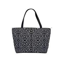 Black And White Tribal Pattern Shoulder Handbags by dflcprints