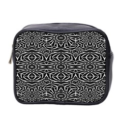 Black And White Tribal Pattern Mini Toiletries Bag 2-side by dflcprints